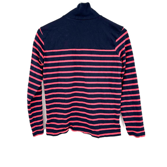 J. Crew size XXS 100% cotton long sleeve turtleneck top‎ blue pink button up - Picture 2 of 5